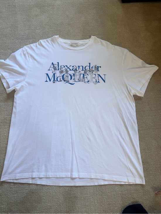 Alexander McQueen Other - Alexander McQueen White Tee with Blue Logo Script